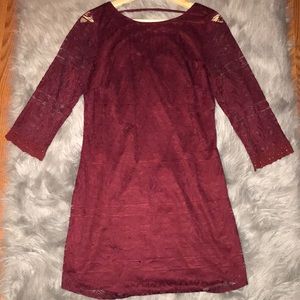 Burgundy mini dress